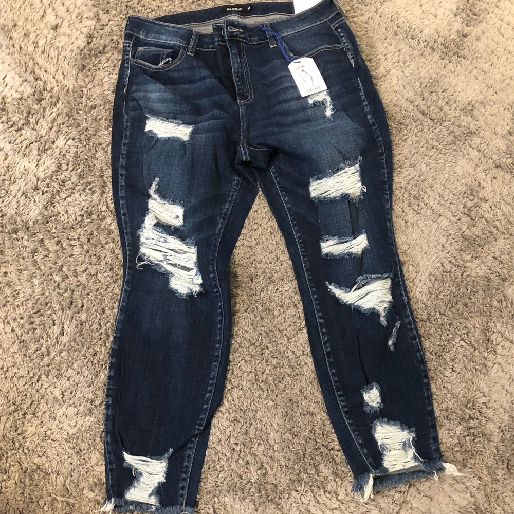 Ms. Cello destroyed ripped jeans